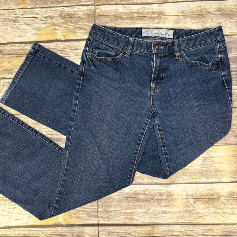 LOFT Original Boot Medium Wash Mid Rise Womens Jeans Sz 6